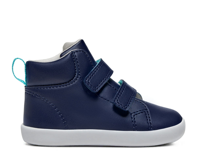 Side view of Ten Little Everyday High Top - Navy Blue. Available at www.tenlittle.com