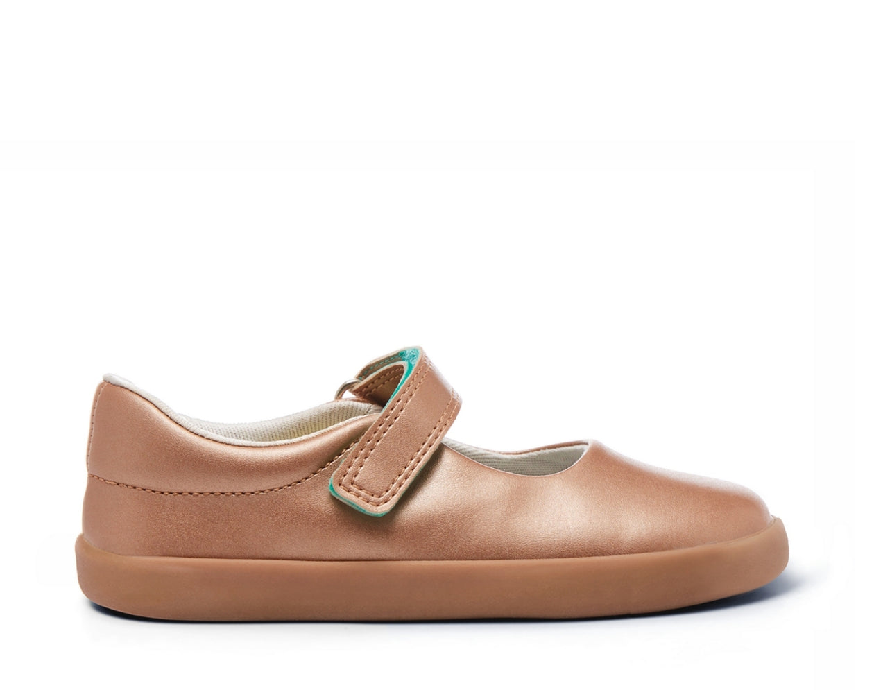 Side view of Ten Little Mary Janes - Rose Gold. Available at www.tenlittle.com