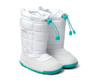 Ten Little Snow Boots in White and Teal. Available at www.tenlittle.com