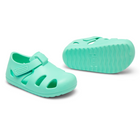 Front and bottom of shoe view of Ten Little's Splash Sandals in Aqua Mint. Available from www.tenlittle.com