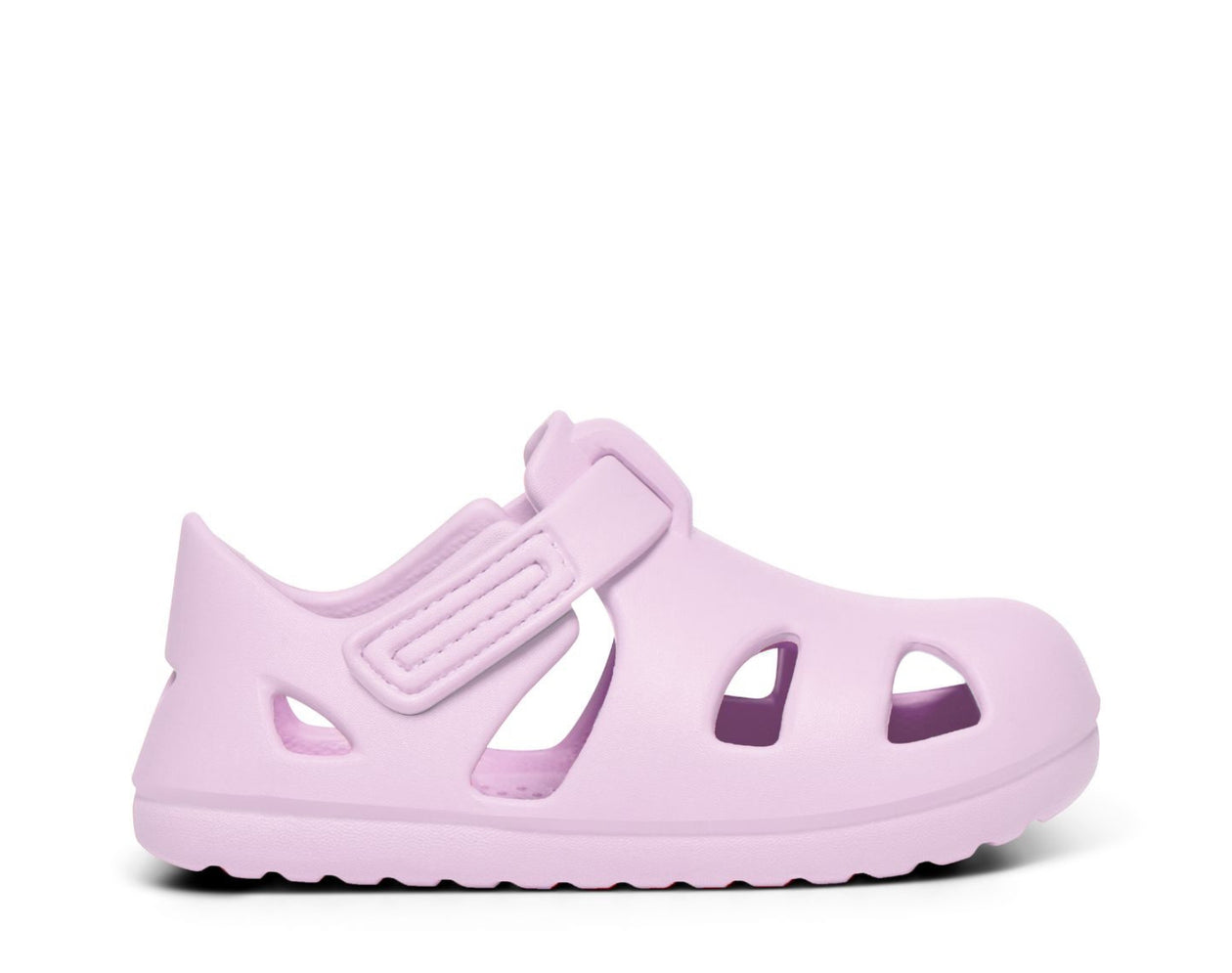 Side view of Ten Little Splash Sandals 2 - Lavender Purple. Available at www.tenlittle.com