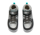 Top view of Ten Little Varsity Mid Tops - Champion Silver. Available at www.tenlittle.com