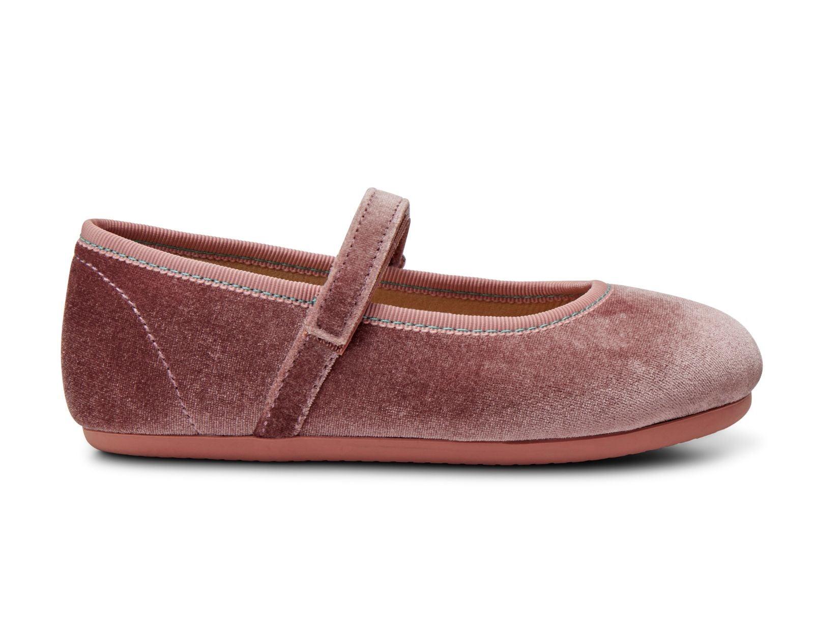 Ten Little Velvet Ballet Flats Ten Little Toddler Kids Shoes Dusty Rose 4