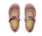 Top view of Ten Little Velvet Ballet Flats - Dusty Rose. Available from www.tenlittle.com