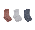 Side view of Ten Little Cozy Socks - Navy, Gray and Rust. Available at www.tenlittle.com