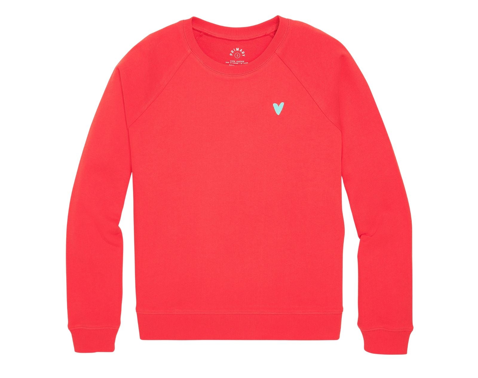 Primary Adult Embroidered Sweatshirt - Strawberry. Available at www.tenlittle.com