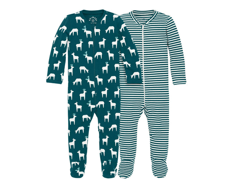 Primary - Baby 2-Pack Holiday PJs - Reindeer Friends - Available at www.tenlittle.com