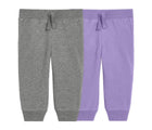 Primary Baby French Terry Jogger - 2 Pack - Heather Gray / Iris. Available at www.tenlittle.com