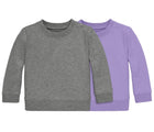 Primary Baby French Terry Sweatshirt - 2 Pack - Heather Gray / Iris. Available at www.tenlittle.com