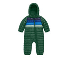 Primary - Striped Baby Lightweight Puffer Suit - Evergreen - Available at www.tenlittle.com