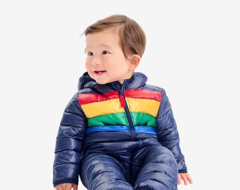 Primary Striped Baby Lightweight Puffer Suit Ten Little Kids Apparel