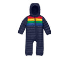 Primary - Striped Baby Lightweight Puffer Suit - Navy - Available at www.tenlittle.com