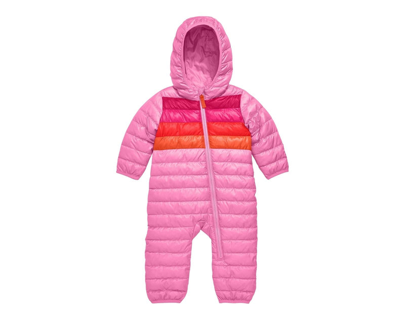 Primary - Striped Baby Lightweight Puffer Suit - Peony - Available at www.tenlittle.com