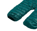 Close up fold over feet of Primary - Baby Lightweight Puffer Suit - Spruce - Available at www.tenlittle.com