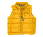 Primary Baby Lightweight Puffer Vest - Mustard. Available at www.tenlittle.com