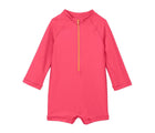Front view of Primary Baby One-Piece Rash Guard - Bright Azalea. Available at www.tenlittle.com
