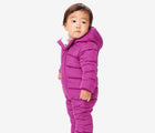 Baby wearing Primary - Baby Parka Puffer Suit - Boysenberry - Available at www.tenlittle.com