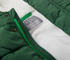 Close up teddy fleece interior of Primary - Baby Parka Puffer Suit - Evergreen - Available at www.tenlittle.com