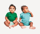 Babies wearing Primary Baby Short Sleeve Tee - 3 Pack - Cool Mix. Available at www.tenlittle.com