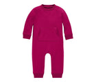 Primary - Baby Sweatshirt Romper - Raspberry - Available at www.tenlittle.com