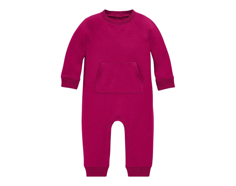 Primary - Baby Sweatshirt Romper - Raspberry - Available at www.tenlittle.com