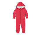 Primary - Baby Teddy Fleece-Lined Zip Romper - Heather Cherry - Available at www.tenlittle.com