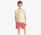 Child wearing Primary Chino Drawstring Shorts - Clay. Available at www.tenlittle.com