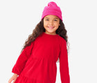 Child wearing Primary - Cotton Beanie - Fuchsia - Available at www.tenlittle.com