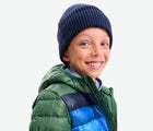 Child wearing Primary - Cotton Beanie - Navy - Available at www.tenlittle.com