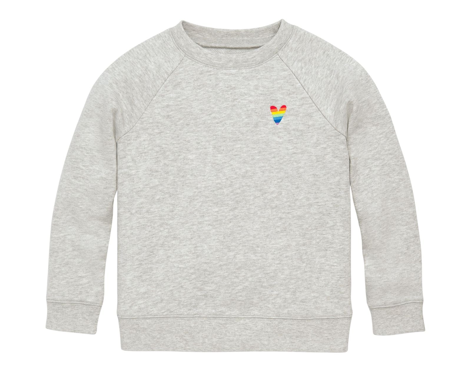Primary Embroidered Sweatshirt - Rainbow - Gray. Available at www.tenlittle.com
