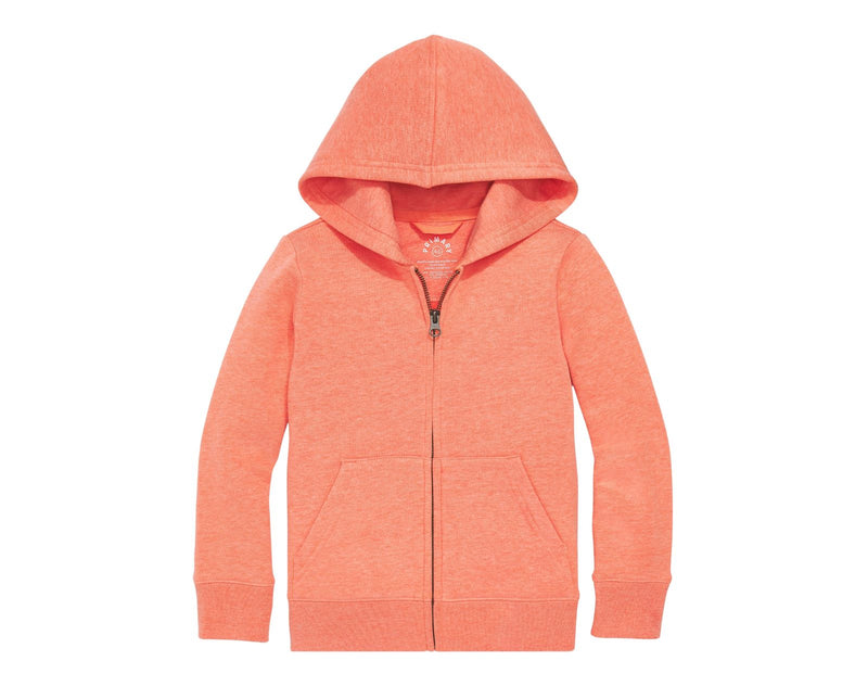 Primary - Fleece Zip Hoodie - Heather Clementine - Available at www.tenlittle.com