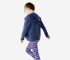 Child wearing Primary - Fleece Zip Hoodie - Heather Navy - Available at www.tenlittle.com