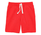 Front view of Primary Gym Shorts - Strawberry. Available at www.tenlittle.com