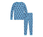 Primary Holiday PJ Set - Snowy Reindeer - Cornflower Reindeer. Available at www.tenlittle.com