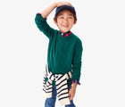 Boy wearing Primary French Terry Sweater - Ivy. Available at www.tenlittle.com