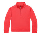 Primary French Terry Quarter Zip Sweatshirt - Strawberry. Available at www.tenlittle.com
