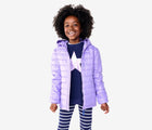 Child wearing Primary - Lightweight Puffer Jacket - Iris - Available at www.tenlittle.com