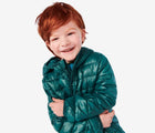 Child wearing Primary - Lightweight Puffer Jacket - Spruce - Available at www.tenlittle.com