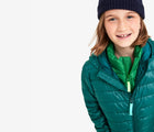 Child wearing Primary - Lightweight Puffer Jacket - Spruce - Available at www.tenlittle.com