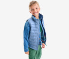 Child wearing Primary - Lightweight Puffer Vest - Dusk - Available at www.tenlittle.com