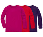 Primary - Long Sleeve Classic Tee 3 Pack - Raspberry Mix - Available at www.tenlittle.com