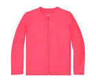 Front view of Primary Long Sleeve Full-Zip Rash Guard - Bright Azalea. Available at www.tenlittle.com