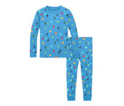 Primary - Long Sleeve PJ Set - Cornflower/Confetti Stars - Available at www.tenlittle.com