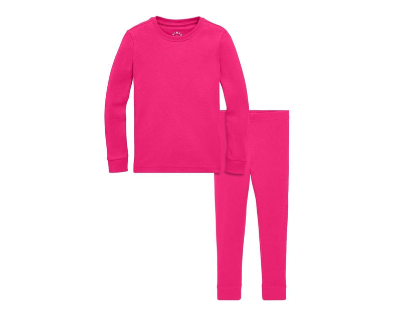 Primary Long Sleeve PJ Set - Fuchsia. Available at www.tenlittle.com