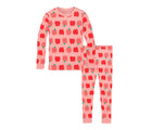 Primary - Long Sleeve PJ Set - Grapefruit/Apples - Available at www.tenlittle.com