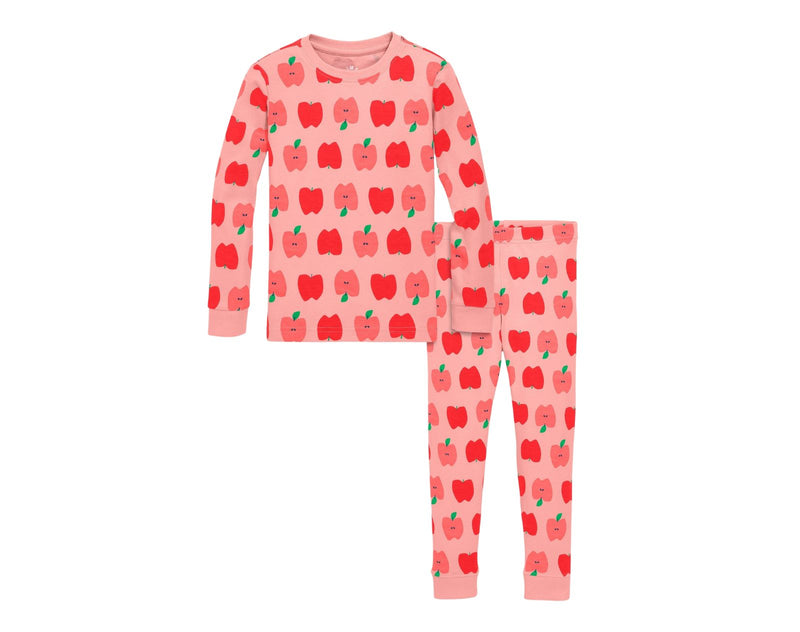 Primary - Long Sleeve PJ Set - Grapefruit/Apples - Available at www.tenlittle.com