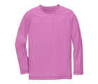 Front view of Primary Long Sleeve Rash Guard - Lilac. Available at www.tenlittle.com