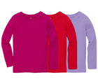 Primary - Long Sleeve Slim Tee 3 Pack - Raspberry Mix - Available at www.tenlittle.com