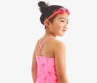 Child wearing Primary One-Piece Swimsuit - Flamingos - Pink Lemonade Flamingos. Available at www.tenlittle.com