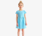 Child wearing Primary Pocket Dress - Lagoon. Available at www.tenlittle.com
